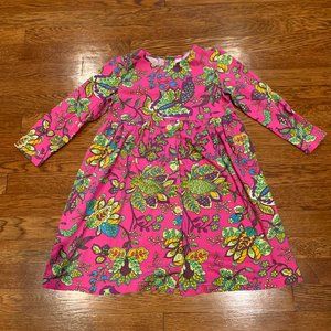 Pink Paisley Long Sleeve Dress